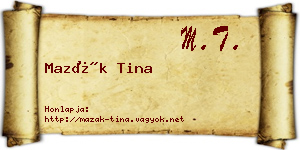 Mazák Tina névjegykártya